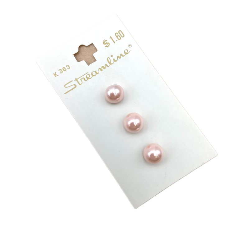 5/16" or 3/8" Pink Pearl | Plastic Buttons | Choose Your Size