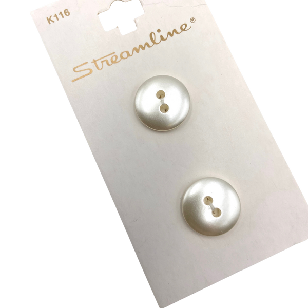 1/2" Pearl Shimmer  | Vintage Plastic Buttons | Set of 2
