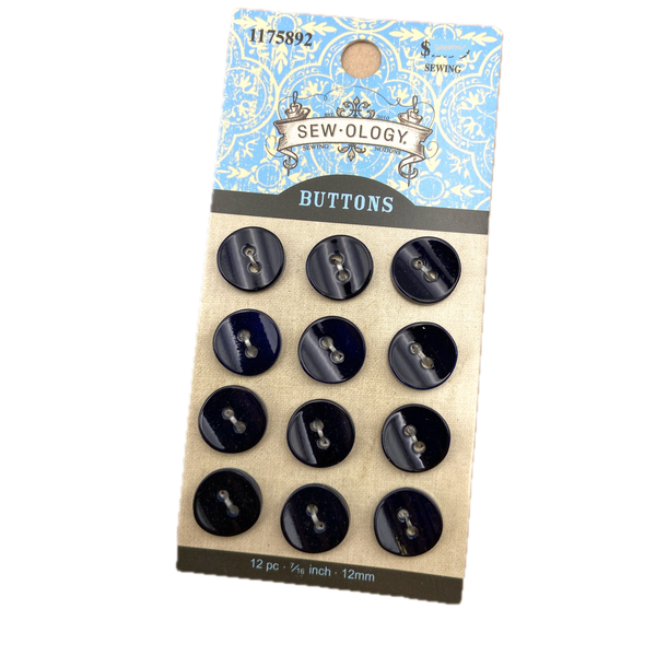 7/16" Bend | Plastic Buttons | Set of 12