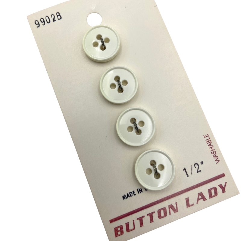 1/2", 3/4" Or 7/8" Blanca  | Vintage Plastic Buttons | Choose Your Size