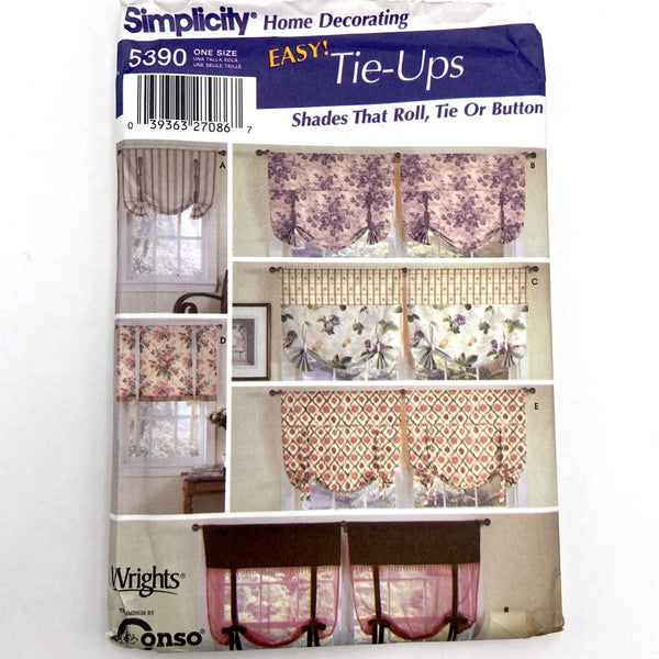 Simplicity 5390 | Shades That Roll, Tie or Button