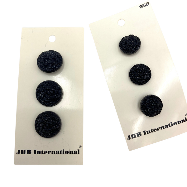 3/4" or 5/8" Coal | Plastic Buttons | Choose Your Size