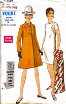 Vogue 7239 Vintage | One Piece Dress and Coat | Size 10 Bust 32 1/2 Hip 34 1/2