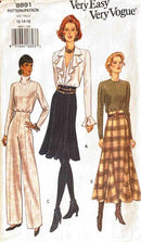 Vintage Vogue sewing pattern with three models wearing different outfits on a white background.