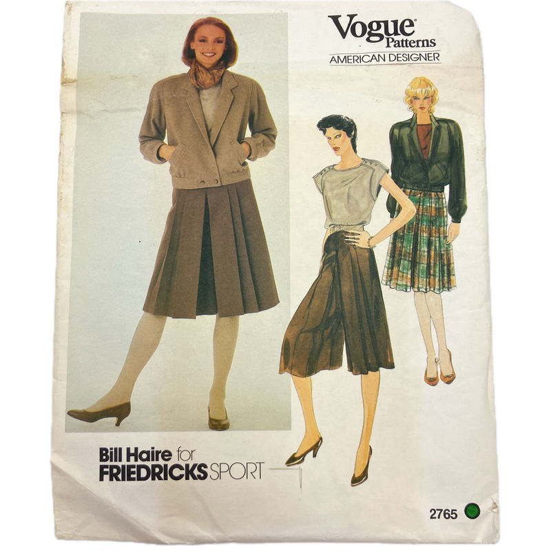 Vogue 2765 | Bill Haire for Friedricks Sport | Misses' Jacket, Culottes, Skirt and Top | Size 8