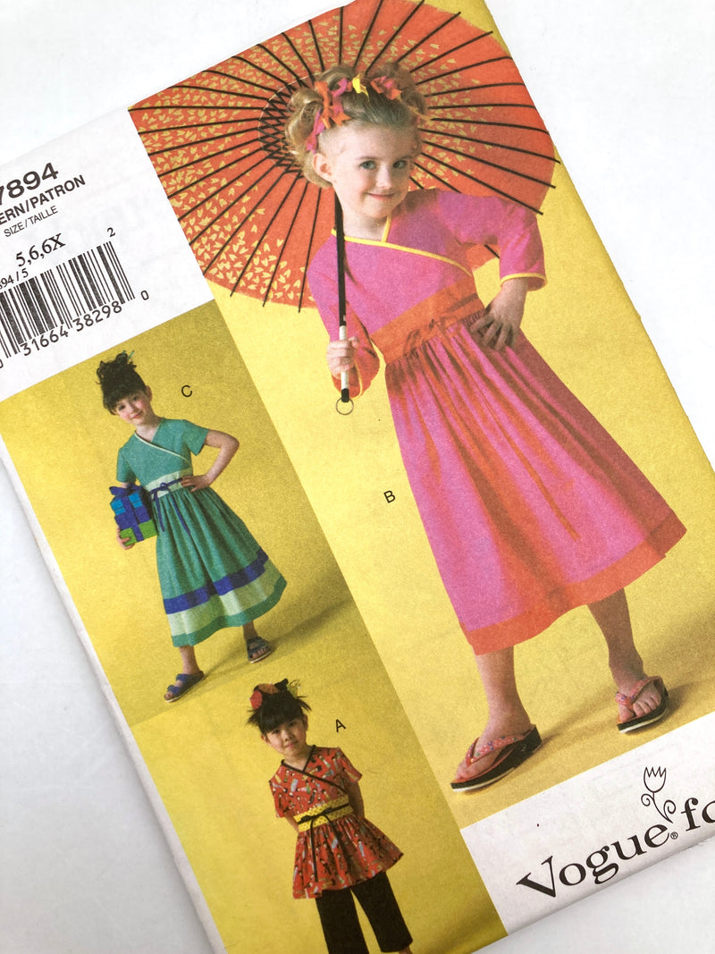 Vogue for Me V7894 | Kids' Top, Dress and Pants | Sizes 5-6-6X