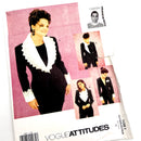 The image displays the cover of a Vogue adult jacket pattern, model 1051, designed by Christian Francis Roth. The cover features a black and white photo of a female model wearing the jacket, which highlights the jacket's design features such as a mandarin collar, long sleeves, and a front lining.
