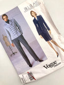 A Vogue patterns catalog for adult fashion, featuring a Bill Blass design for a jacket, skirt, and pants, sizes 12-14-16.