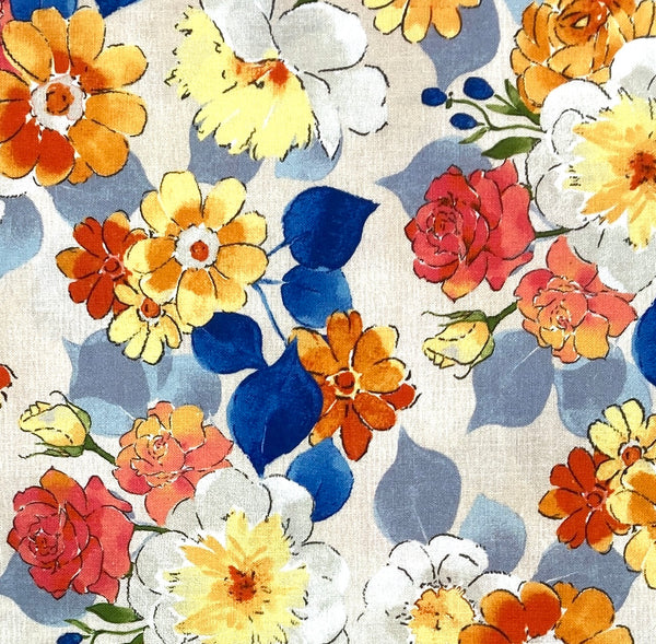 Watercolor Floral Khaki | Faith | Quilting Cotton