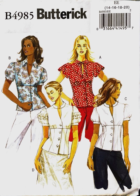 Butterick B4985 | Misses' Top | Size 14-20