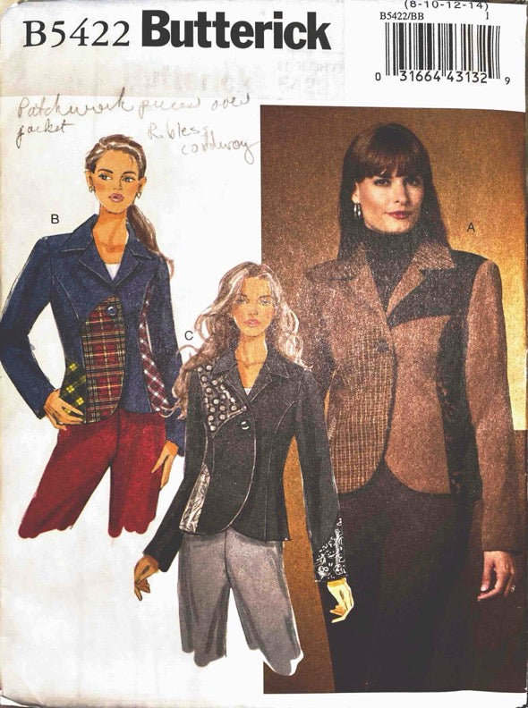 Butterick B5422 | Misses' Jacket | Size 8-14