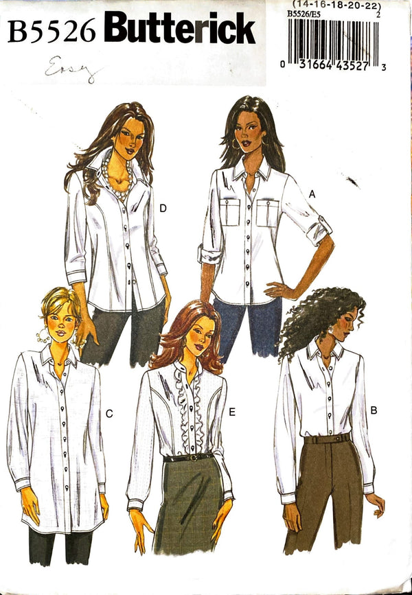 Butterick B5526 | Misses' Shirt | Size 14-22