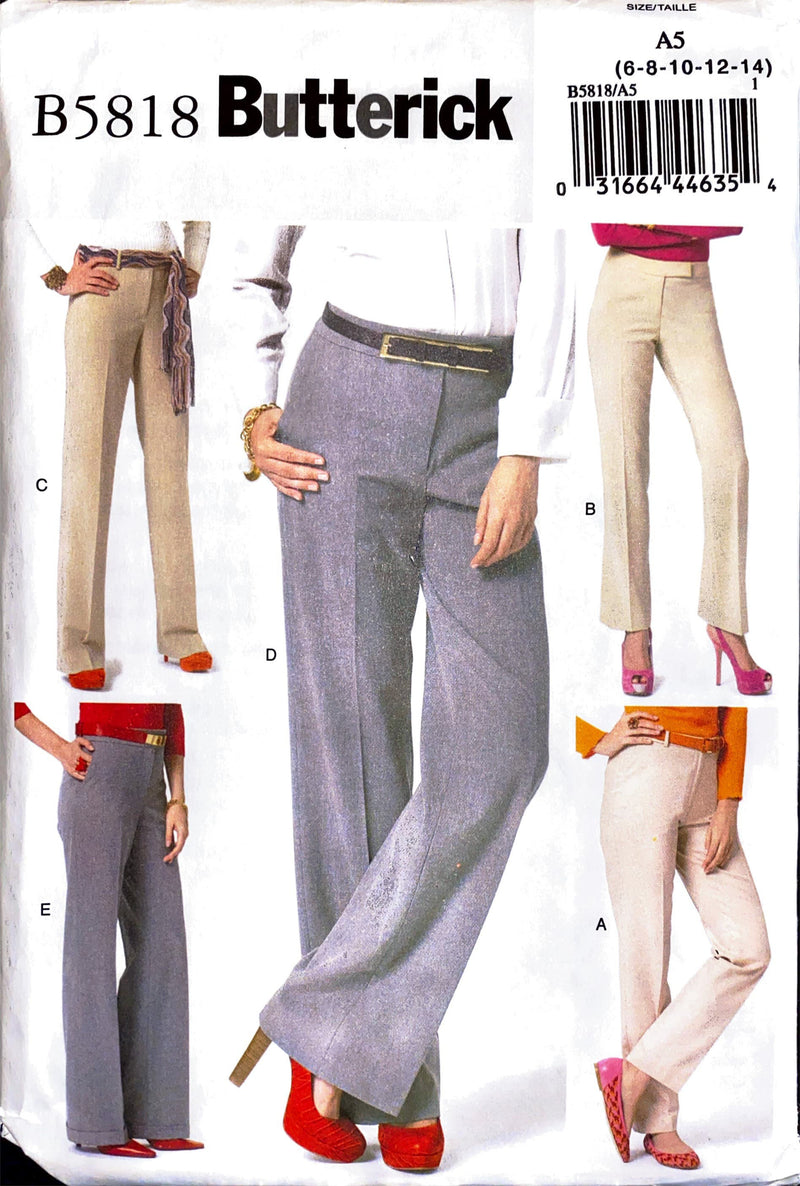 Butterick B5818 | Misses' Petite Pants | Size 6-14