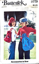 Vintage Butterick 3779 | Misses' Cap & Bag | One Size