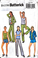 Butterick B4198 | Misses' Jacket, Tank Top, T-Shirt, Shorts, & Pants | Size XS-M