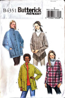 Butterick B4351 | Misses'/Misses' Petite Jacket & Poncho | Size XS-M