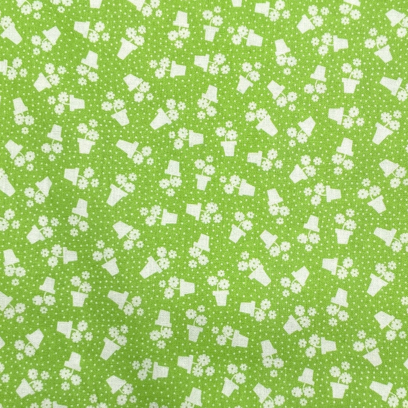 Flower Pots Green | Playtime | Quilting Cotton