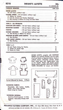 *Vintage* Advance 8218 | Infant's Layette | One Size