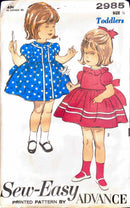 *Vintage* Advance Sew Easy 2985 | Toddler's Dress | Toddlers Size 1/2