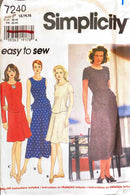 Simplicity 7240 | Misses'/Miss Petite Dress | Size 12-16