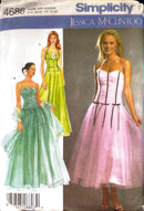 Simplicity Jessica McClintock 3686 | Misses'/Miss Petite Special Occasion Dress in Two Lengths and Shawl | Size 4-10