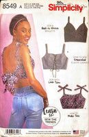 Simplicity 8549 | Misses' Knit and Woven Bra Tops | Size XXS-XXL