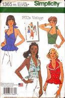 Simplicity 1365 1970s Vintage | Misses' Halter Tops | Size 14-22