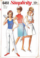 Simplicity 6451 Vintage | Misses' Hip Skirts in Two Lengths and Hip Pants | Size 12 Hip 34