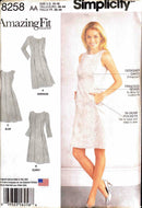 Simplicity 8258 | Misses'/Women's Dress with Individual Pattern Pieces for B, C, D, DD Cup Sizes| Size 10-18