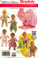 Simplicity 1952 | 15" Baby Doll Clothes, Blanket, and Doll Carrier | One Size