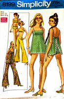 *Vintage* Simplicity 8199 | Misses' Bathing-Suit and Hip-Hugger Pants | Size 10 Bust 32 1/2