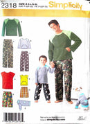 Simplicity 2318 | Child's and Adult's Pants or Shorts, Knit Top, and Knit Top for Dog in Three Sizes XS, S, M | Size Kids S-L / Adult S-XL
