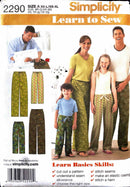 Simplicity 2290 | Child's, Teen's, and Adult's Pants | Size Kids XS-L / Adult XS-XL