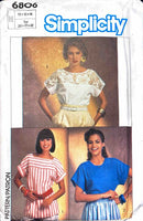 Simplicity 6806 Vintage | Misses' Top in Two Lengths with Yoke Variations | Size 10-14