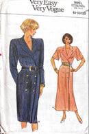 Vogue sewing pattern with two women modeling a dress and suit.