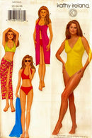 Butterick Kathy Ireland P443 | Misses' Top, Bikini Briefs, Bathing Suit, & Pareo | Size 12-16