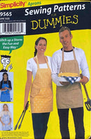 Simplicity 9565 Sewing Patterns for Dummies | Apron in 4 Styles - One Size | Craft Pattern