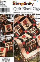Simplicity 9371 Quilt Block Club | Schoolhouse & Sunbonnet | Home Decor Pattern
