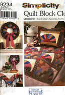 Simplicity 9234 Quilt Block Club | Grandmother's Fan & Bow Tie Blocks | Home Decor Pattern
