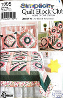 Simplicity 7095 Quilt Block Club | Full Bloom & Roman Stripe | Home Decor Pattern