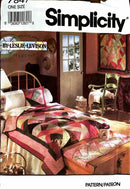 Simplicity 7847 | Crazy Patchwork Quilt, Wall Hanging, Dresser Scarf, & Pillow Cover | Home Decor Pattern