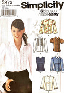 Simplicity 5872 | Misses' Blouse with Sleeve Variations | Size 12-20
