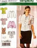 Simplicity 2501 | Misses' Blouses - Separate Patterns Included for B, C, D Cup Sizes | Size 6-14