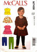 McCall's M7458 | Toddlers' Tops, Dresses, and Leggings | Toddlers' Size 1/2-4