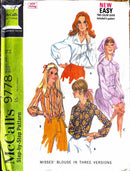 McCall's 9778 | Misses' Blouse in Three Versions | Size 12 / Bust 34
