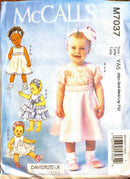 McCall's M7037 | Infants'  Dresses, Panties, and Headbands | Infants Size Newborn-XL