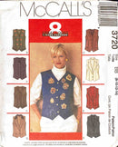 McCall's 3720 | Misses'/Miss Petite Lined Vests | Size 8-14