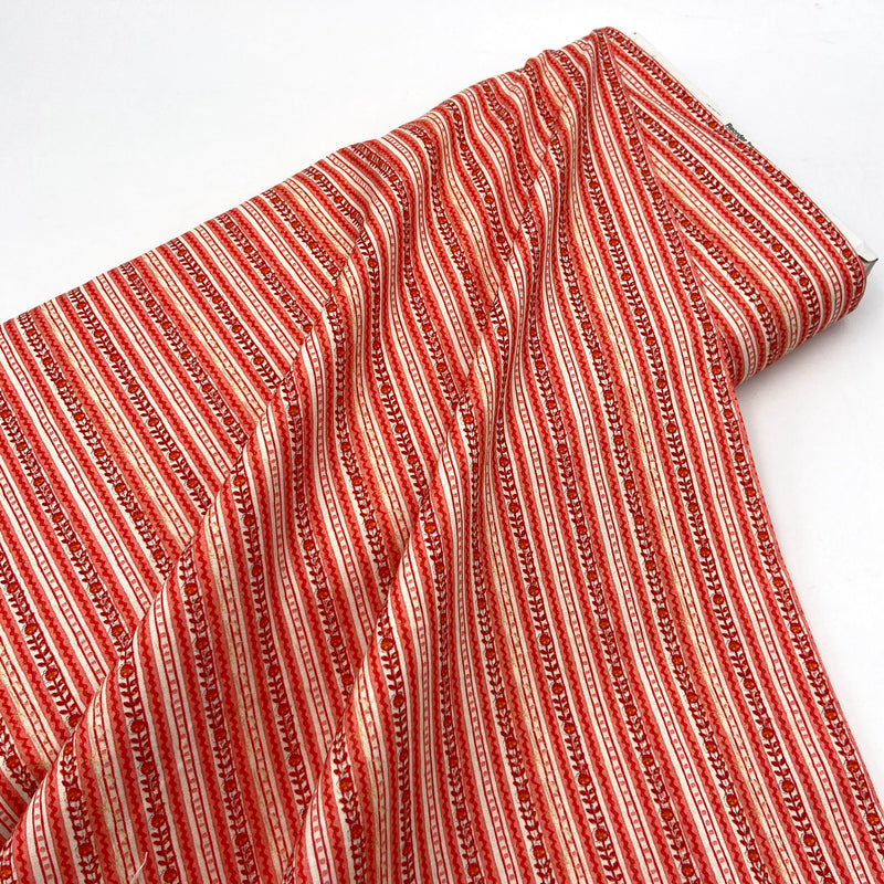 red stripe quilting cotton