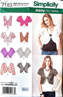Simplicity 2183 | Misses' Vest or Jacket with Sleeve and Trim Variations | Size 6-14