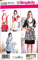 Simplicity 2298 | Misses' Aprons, Hat in Three Sizes and Bottle Cozy | Size S-Lg